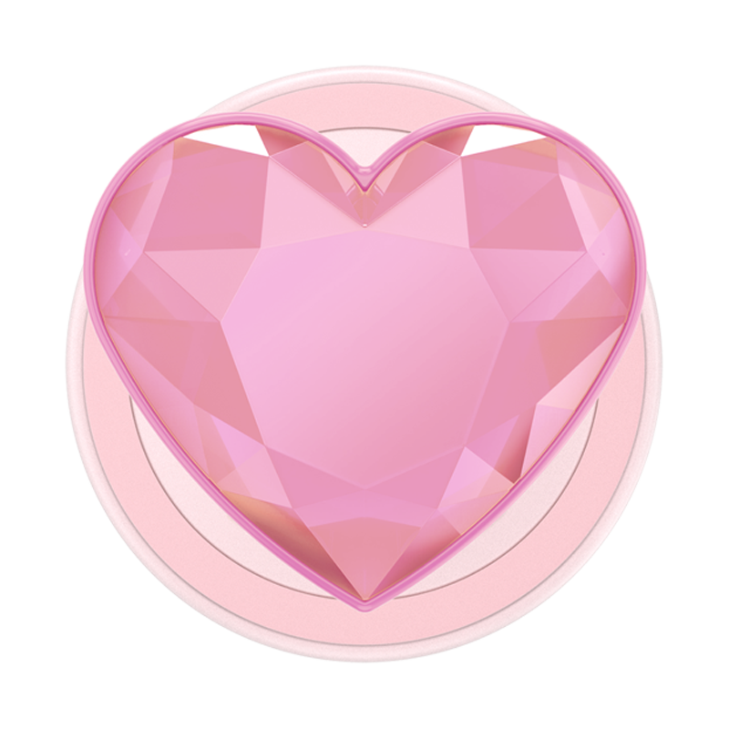 Pink Crystal Heart PopGrip for MagSafe